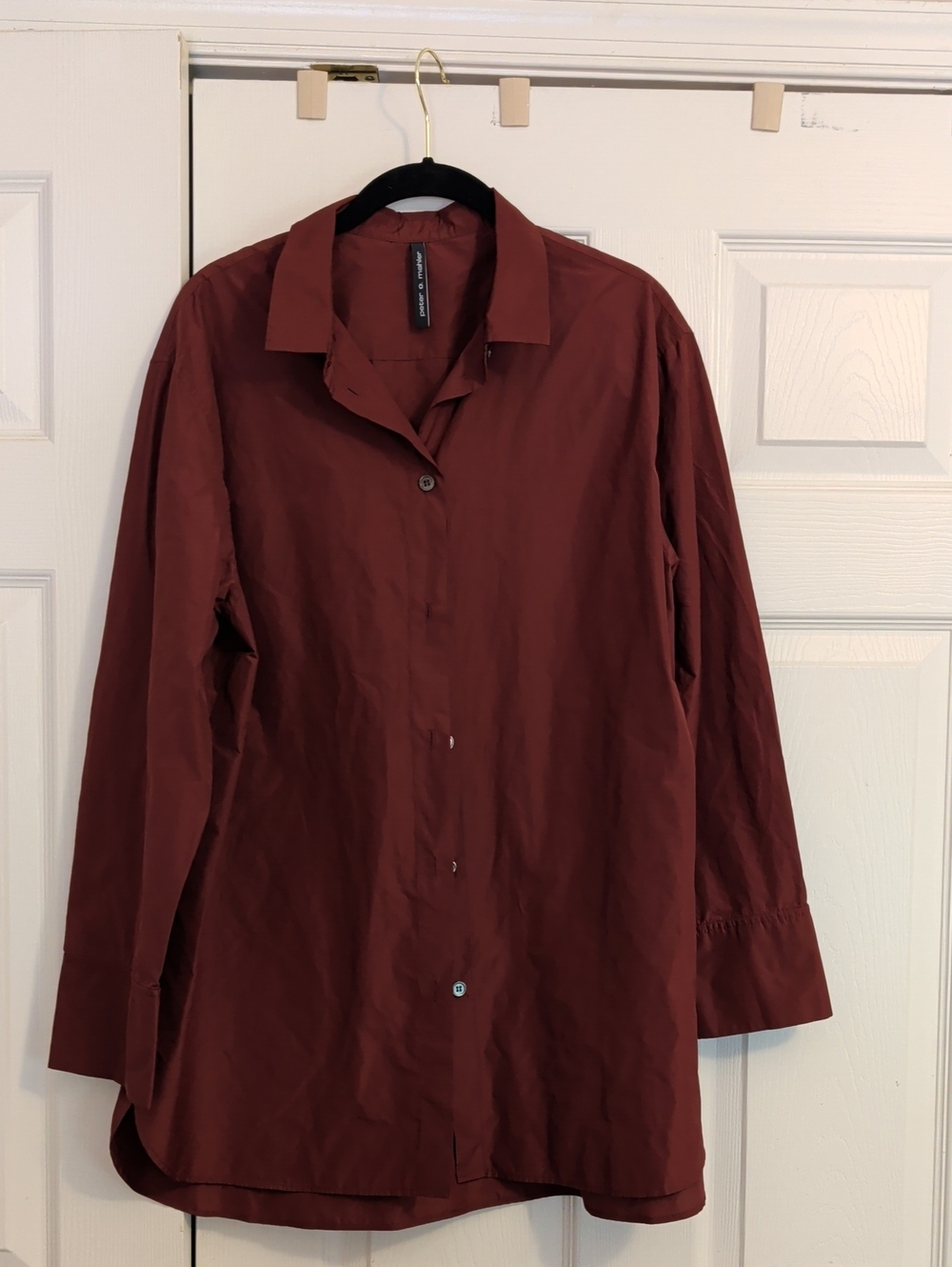 Peter O. Mahler Lightweight Shirt Jacket in Burgundy